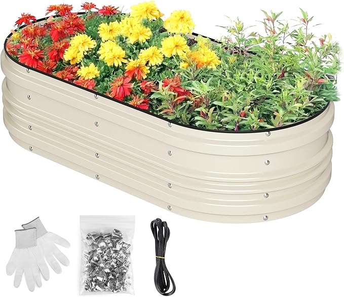 WORKPRO 4x2x1ft Galvanized Raised Garden Bed Set, Rust & Corrosion Protection by WORKPRO