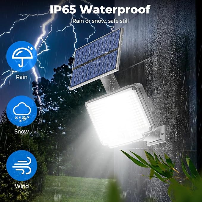 Peasur 1 Pack Solar Motion Lights Outdoor, 318 LED Solar Security Light - Image 5