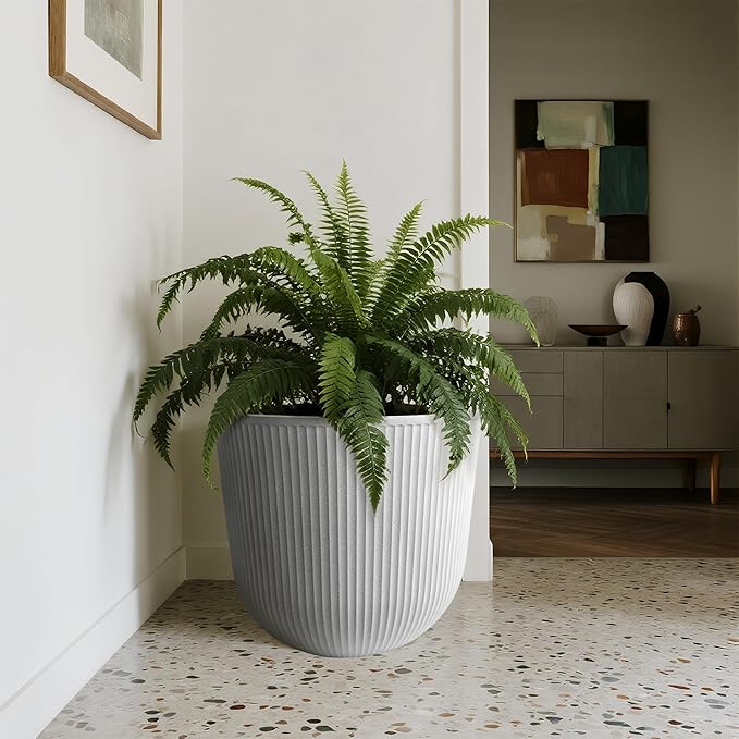 WORTH Garden Round Large Planter Pot Set of 2-17.5" Dia x 15.5" H - Image 7
