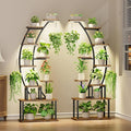 Plant Stand Indoor with Grow Lights, 9 Tiered Metal Plant Shelf, Large Plant by BACEKOLL