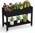 Raised Garden Bed with Legs, 33.66" Tall Self-Watering Resin Planter Box with by OutdoorLivingPerfected