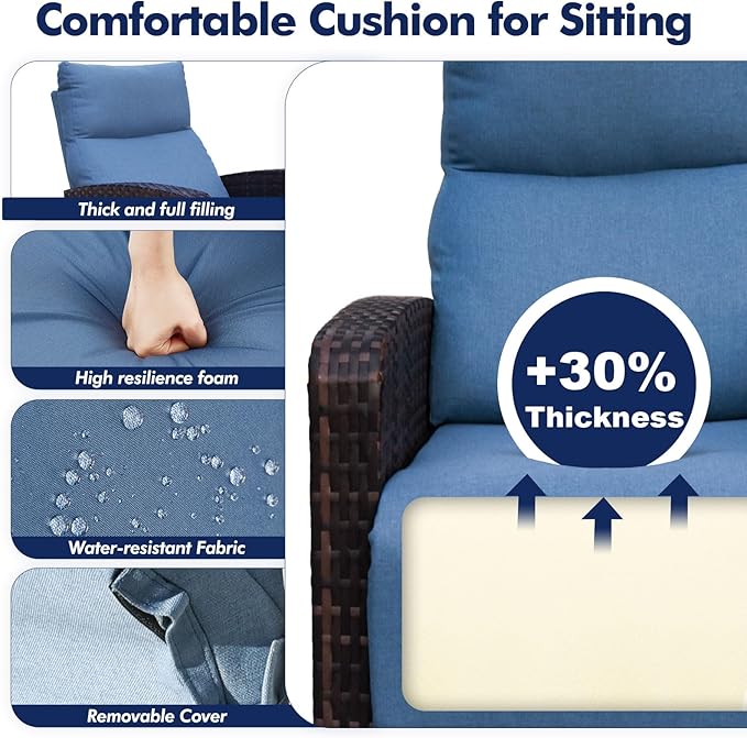 Outdoor Recliner Chair, Wicker Patio Recliners - Image 4