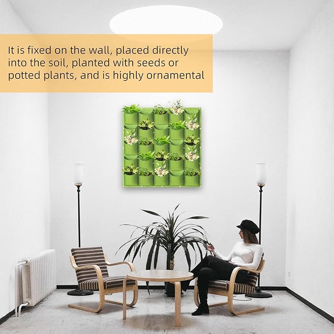 LITLANDSTAR Planter, 25 Pockets Hanging Vertical Wall Bag, Indoor-Outdoor Use - Image 6