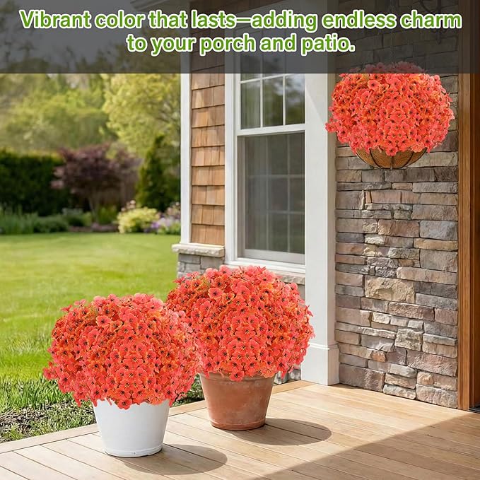 Artificial Flowers for Outdoor, Silk Flowers No Fade Fake Plastic Flowers UV - Image 4
