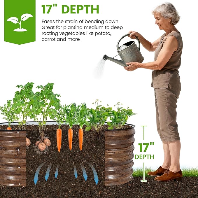 Galvanized Raised Garden Bed Outdoor |17'' Tall Planter Box Outdoor - Image 2
