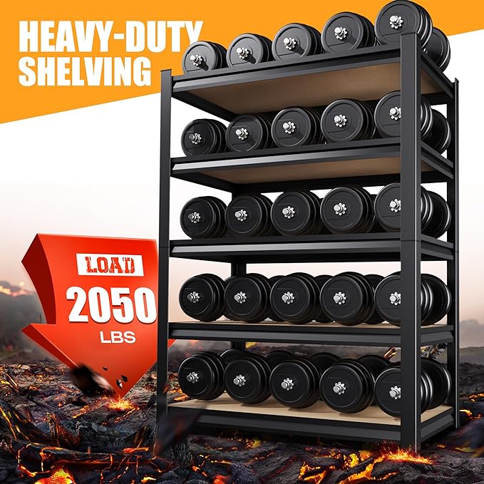 71.2" H Garage Shelving Heavy Duty Storage Shelves, Metal Adjustable Shelving - Image 4
