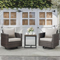 Belord Outdoor Bistro Set 3 Piece Wicker Swivel Rocker Patio Chairs, Oversize by Belord