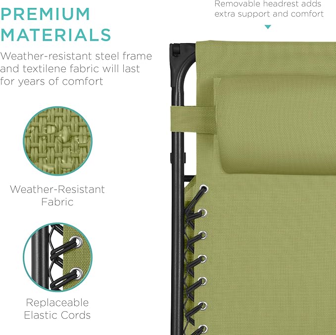 Best Choice Products Folding Zero Gravity Outdoor Recliner Patio Lounge Chair - Image 5