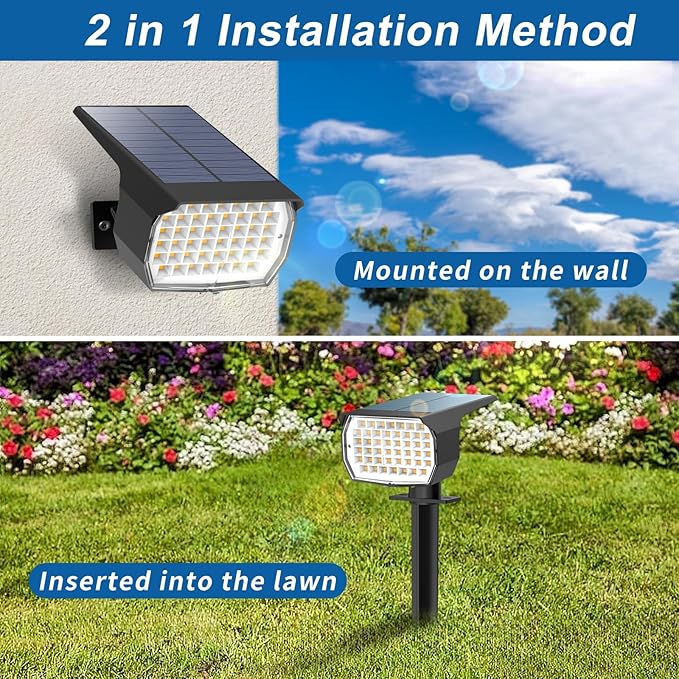 Solar Spot Lights Outdoor Waterproof IP65, 6 Pack Landscape Spotlights - Image 5