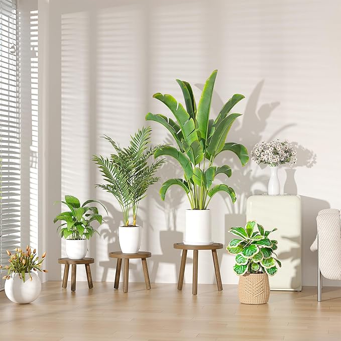 3-Pack Wood Plant Stands Indoor, Single Plant Stand - Image 7