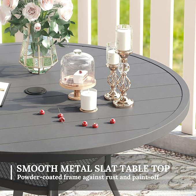 VICLLAX 47.2" Outdoor Round Patio Table - Image 5