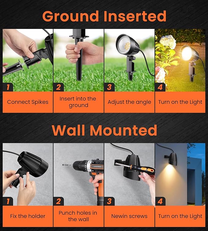 MEIKEE 7W LED Landscape Lights, 12V/24V Low Voltage Landscape Lighting IP66 - Image 7