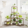 Bamworld Plant Stand Indoor Corner Plant Shelf Wood Plant Holder 13 Pots by Bamworld