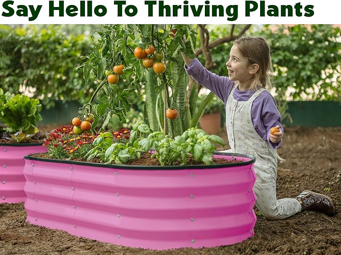Plant & Plot Galvanized Raised Garden Beds Outdoor // 4×2×1 ft Planter Raised - Image 3