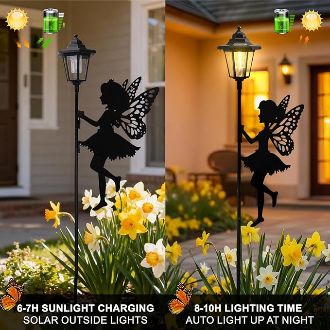 ZKLiLi Fairy Solar Garden Light, Outdoor Garden Fairy Decor Waterproof Large - Image 3