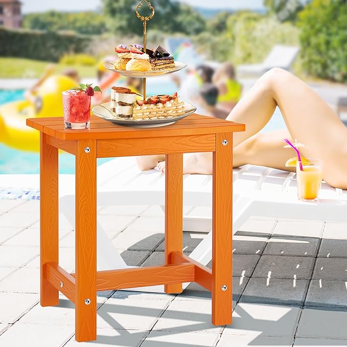 Y&M Outdoor Side Table, HIPS Adirondack Small Single Table, Waterproof Square - Image 2