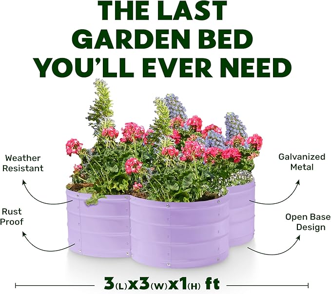 Plant & Plot Galvanized Raised Garden Beds Outdoor // 3×3×1 ft Planter Raised - Image 5