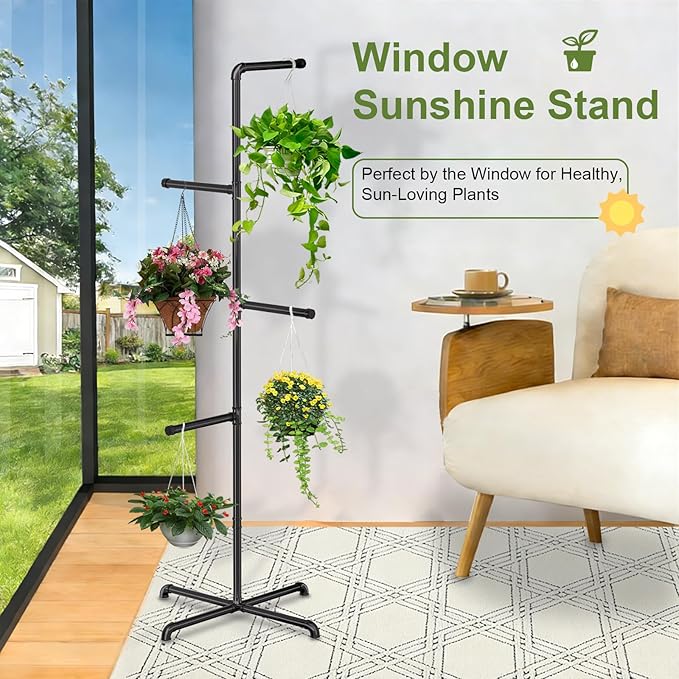 Hanging Plant Stand, Plant Hanger Indoor, Corner Hanging Plant Stand, Living - Image 6