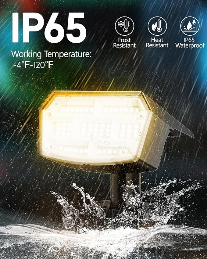 HIBOITEC Solar Spot Lights Outdoor Color Changing 59LED Landscape Lighting - Image 4