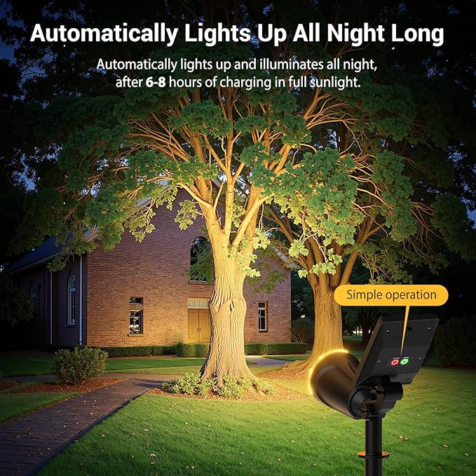 Solar Lights Outdoor Spot Light: 4 Pack 120°&180° Adjustable Bigger LED Solar - Image 4
