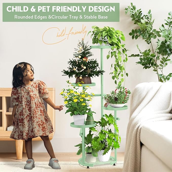 TOSKING 5 Tier Metal Plant Stand Indoor， Plant Shelf, Corner Shelf Flower Pot - Image 5