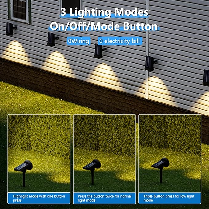 Solar Spot Lights Outdoor，Solar Lights Outdoor Waterproof IP68，Dark Sensing - Image 2