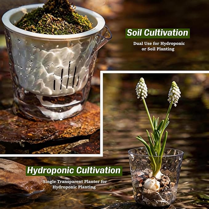 InmeRun Plant Pots Indoor Plastic Flower Pots Outdoor 7 inch Set of 4 Pack - Image 6