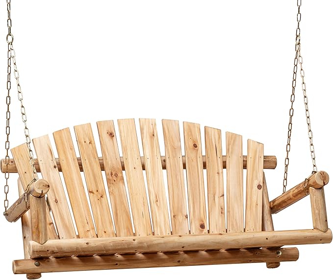 Outdoor Porch Swing Front Porch Hanging Wooden Bench Swing 2 Seat Chair by Anraja