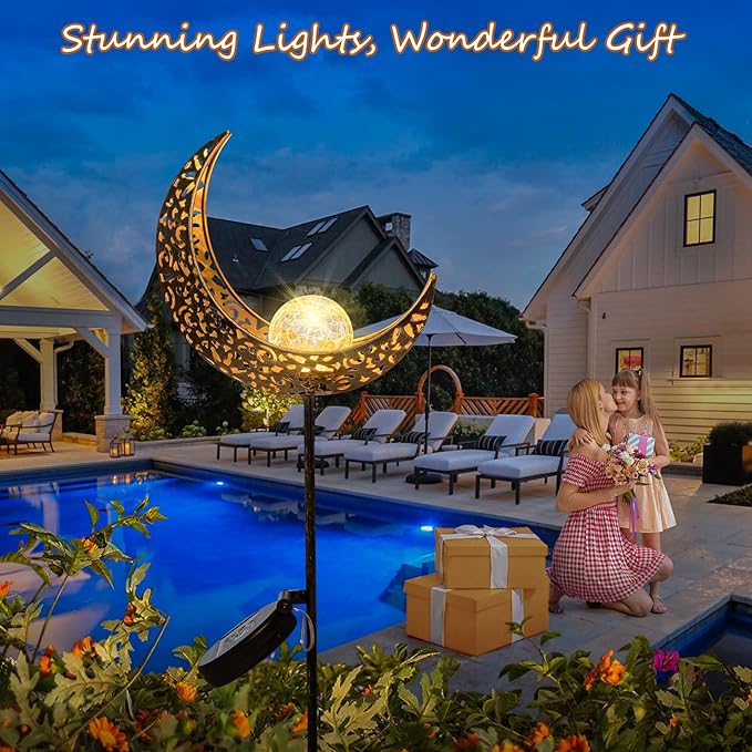 Homeimpro Moon Solar Lights Outdoor Garden Decor Gifts - Image 6