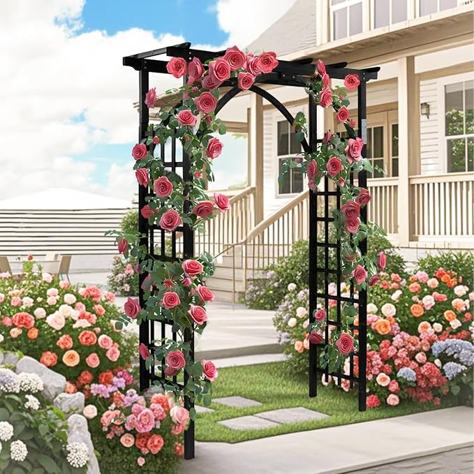 VINGLI 85in Wooden Arbor, Wedding Arch - Image 2