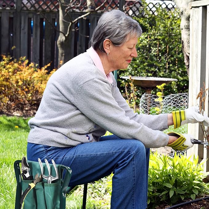 2-in-1 Garden Kneeler & Seat, Folding Seat w/EVA Foam Kneeling Pad & Removable - Image 9