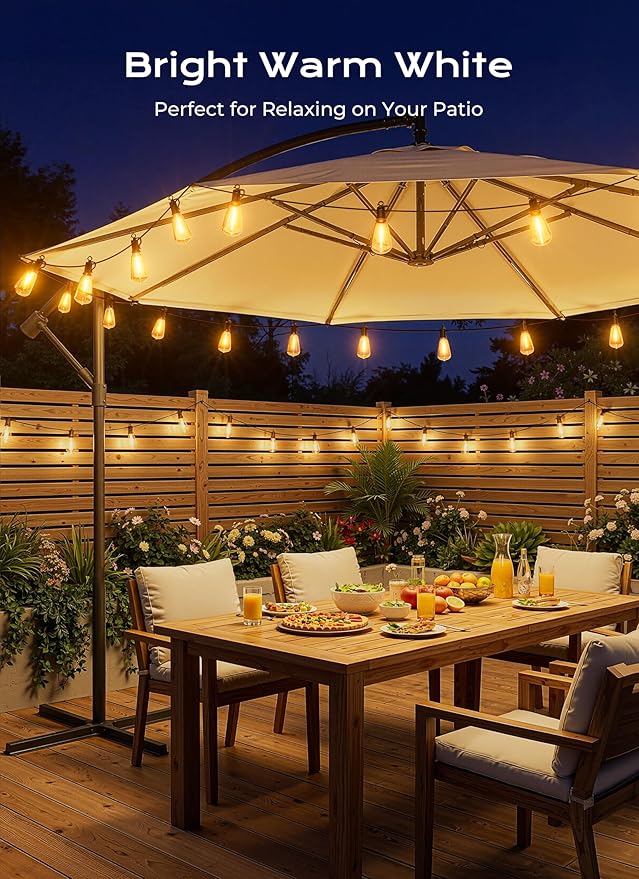 Brightown 37FT Solar String Lights Outdoor Waterproof, Patio Lights - Image 2
