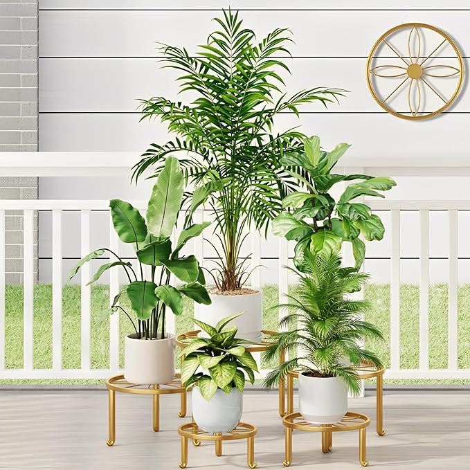 5-Pack Metal Plant Stand Indoor Anti-Rust Flower Display Stand Heavy Duty by Unknown
