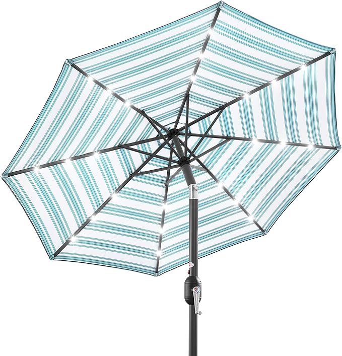 Best Choice Products 10ft Solar Polyester LED Lighted Patio Umbrella w/Tilt by BestChoiceProducts