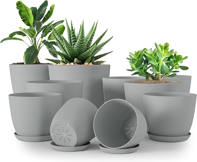 Utopia Home - Plant Pots Indoor - 7/6.6/6/5.3/4.8 Inches Home Decor Flower Pots by UTOPIAHOME