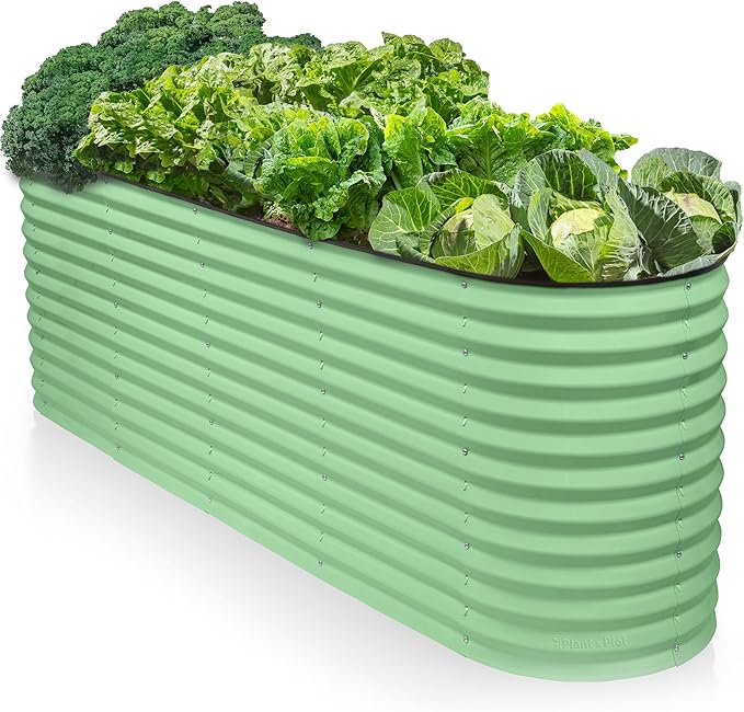 9-in-1 Galvanized Raised Garden Beds Outdoor // 8×2×2.5 ft Modular Planter by PlantPlot