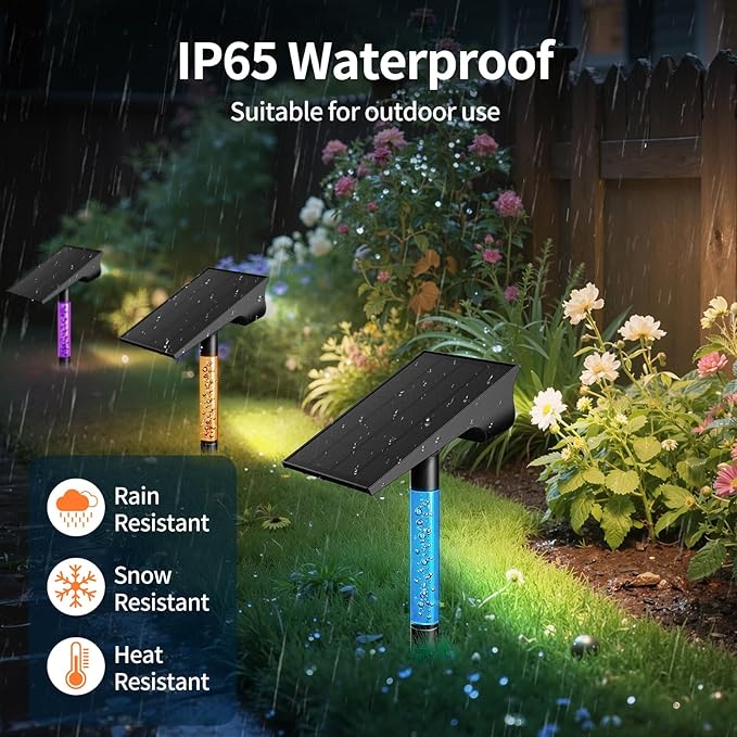 intelamp Solar Spot Light Outdoor Waterproof, 4000mAh RGB + 3 Color LED - Image 5