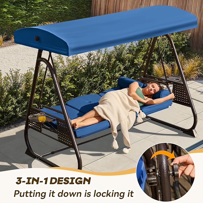 3 in 1 Outdoor Porch Swing - Image 3