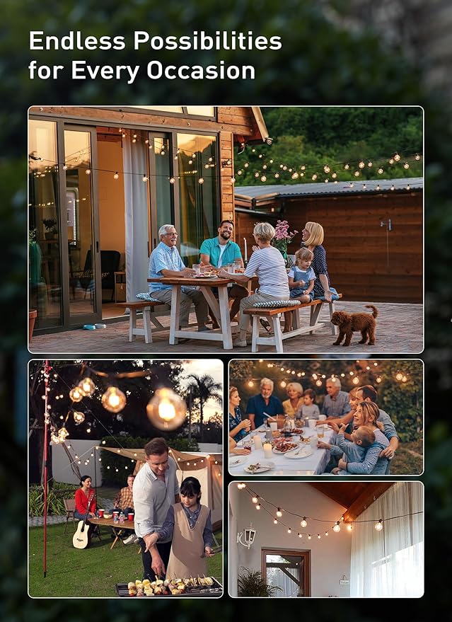 Outdoor String Light 55Feet G40 Globe Patio Lights - Image 8