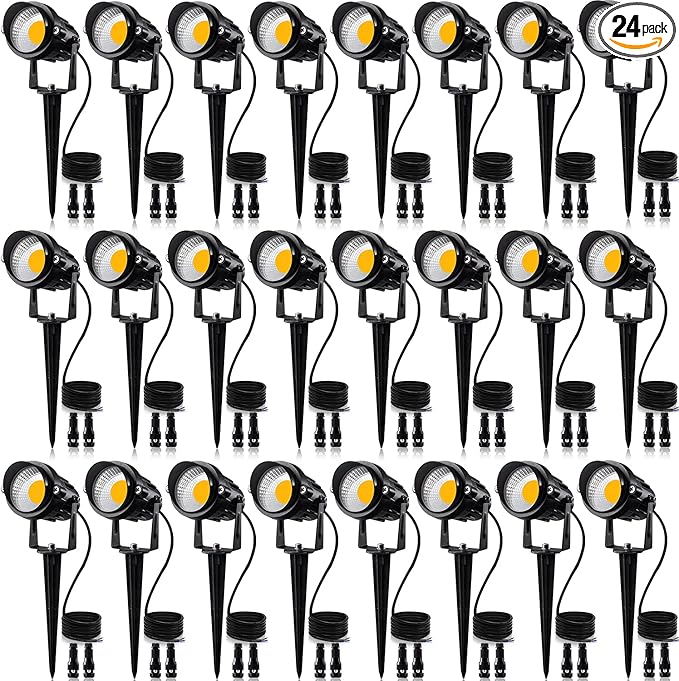 SUNVIE 24 Pack Low Voltage Landscape Lights LED 12W Landscape Lighting by SUNVIE