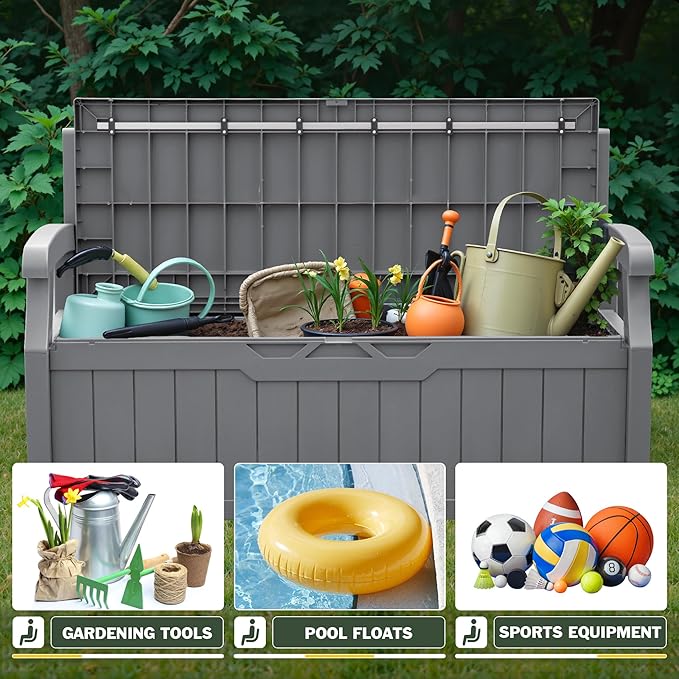 Flamaker 80 Gallon Storage Bench Outdoor Indoor, Durable All-Weather Seating - Image 5