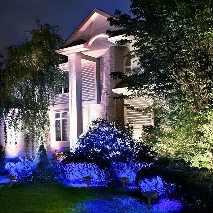 T-SUN Solar Spot Lights Outdoor, 4 Pack 49LED Landscape Spotlights, 2 Lighting - Image 7