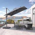 PURPLE LEAF Patio Umbrella 8' X 8' Rectangle Cantilever Umbrella Large Aluminum by Unknown