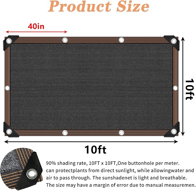 Shade Cloth- 90% Sunblock Net for Garden Patio, Shade Sails -for Plants - Image 3