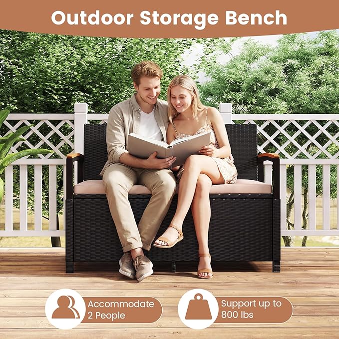 Tangkula 46 Gallon Outdoor Bench - Image 8