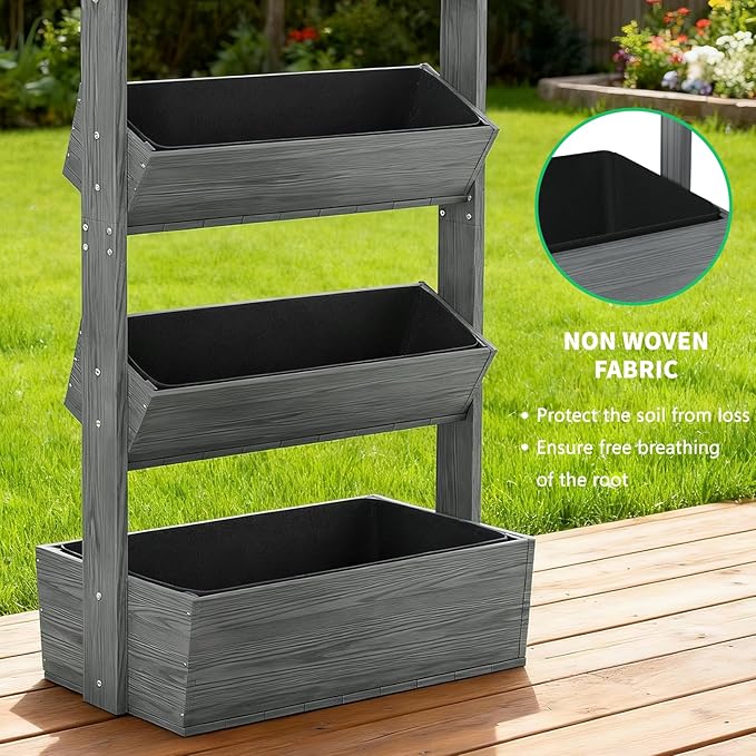 DoCred Vertical Wooden Raised Garden Bed, 5 Tier Upgraded Garden Planters - Image 6