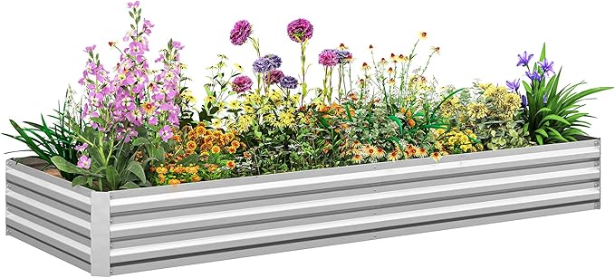Outsunny Galvanized Raised Garden Bed, by Outsunny