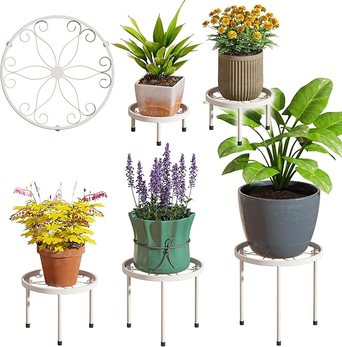 Plant Stand Indoor Outdoor 5 Pack Heavy Duty Metal Stand Multiple Plants by FILWH