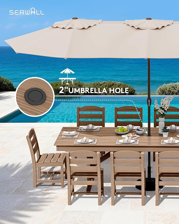 SERWALL 11 Piece Outdoor Dining Set - Image 5