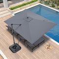PURPLE LEAF 9' X 11.5' Patio Umbrella Outdoor Cantilever Rectangle Umbrella by PURPLELEAF